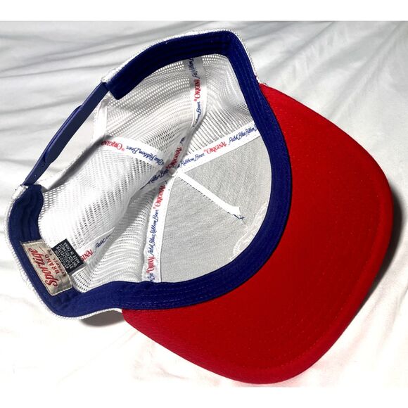 Pabst Blue Ribbon Snapback Trucker Hat PBR Beer USA Flag Adjustable Cap Hipster - Picture 5 of 5